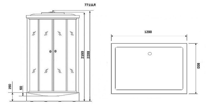 Душевая кабина Niagara Luxe 120x90 NG-7711WR