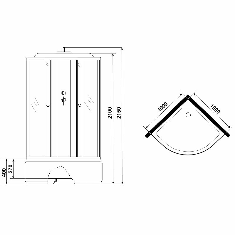 Душевая кабина Niagara Eco 100x100 E100/40/MT