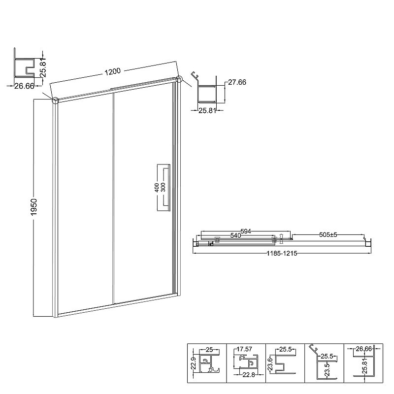Душевая дверь Niagara Nova 120 L NG-84-L12CHB