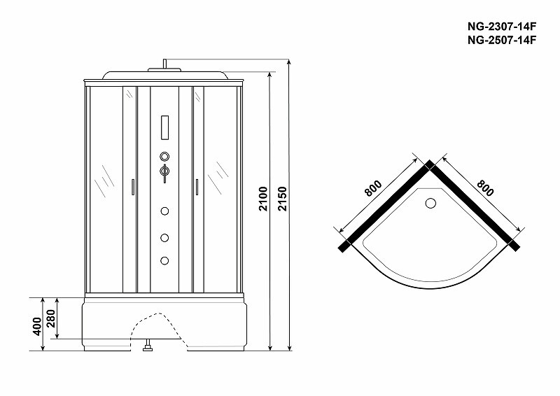 Душевая кабина Niagara Classic 80x80 NG-2307-14F