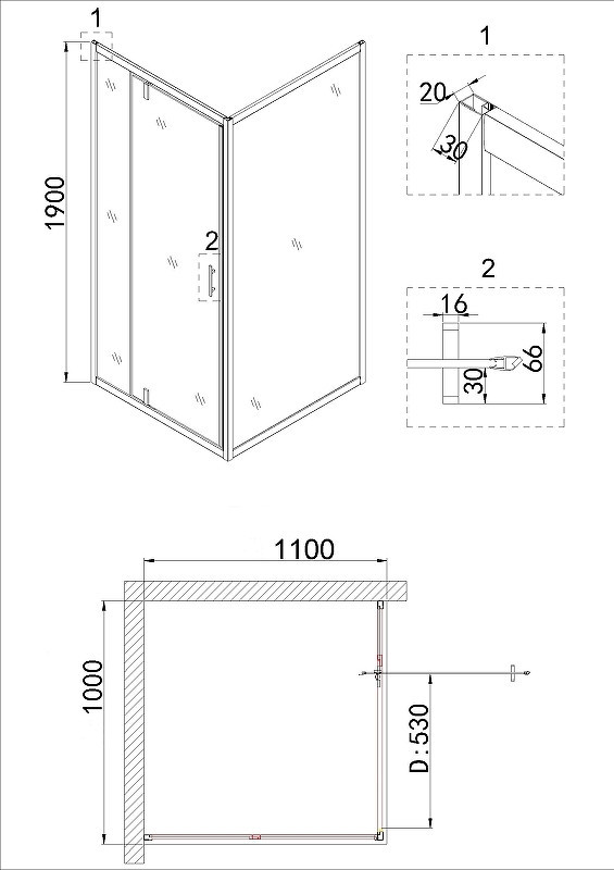 Душевой уголок Niagara Nova 100х110 NG-43-10AG-A110G