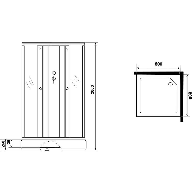 Душевая кабина Niagara Promo 80x80 P80/26Q/MT/BK