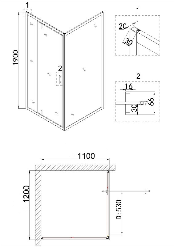 Душевой уголок Niagara Nova 120х110 NG-43-12AG-A110G
