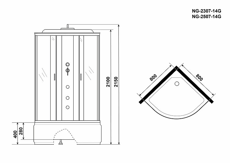 Душевая кабина Niagara Classic 80x80 NG-2507-14G