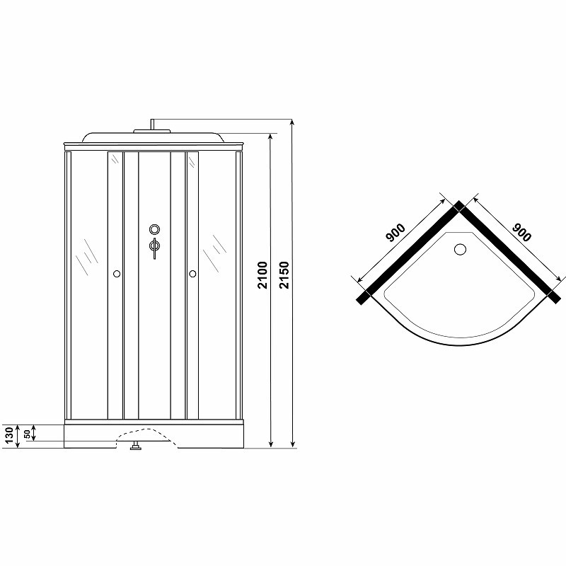 Душевая кабина Niagara Eco 90x90 E90/13/MT