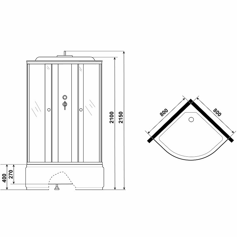 Душевая кабина Niagara Eco 80x80 E80/40/MT