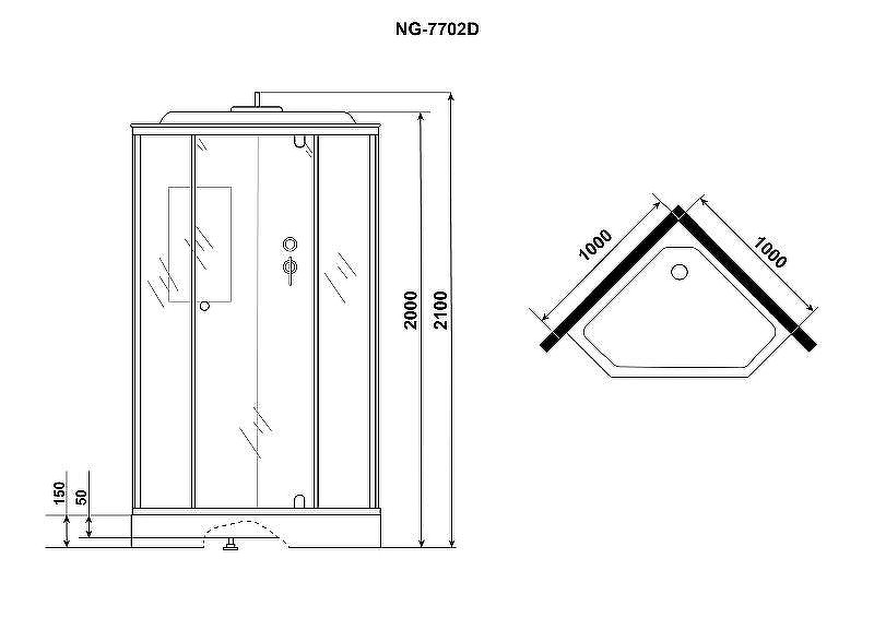 Душевая кабина Niagara Luxe 100x100 NG-7702DM