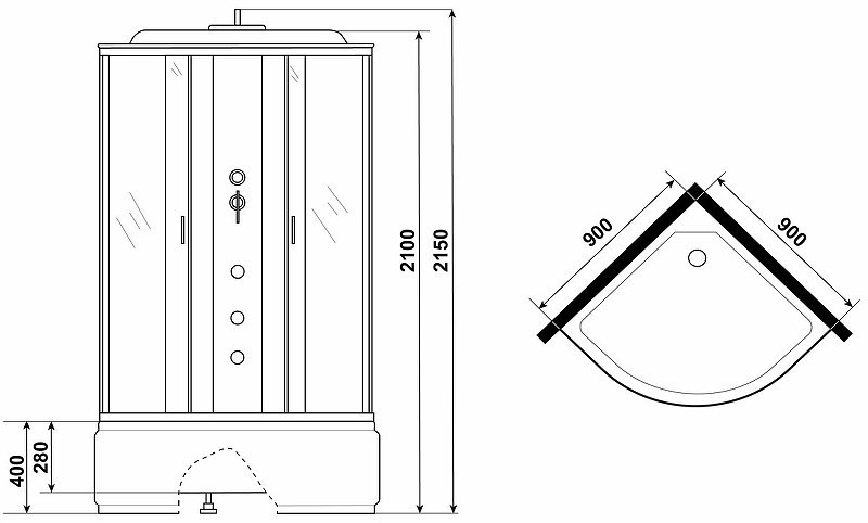 Душевая кабина Niagara Classic 90x90 NG-2508-14G