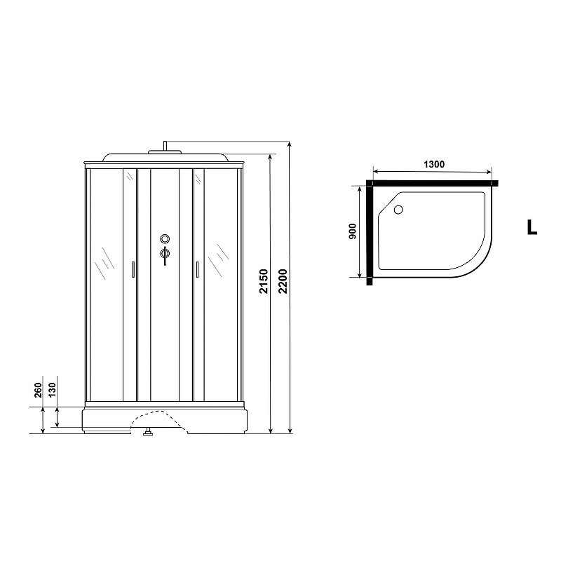 Душевая кабина Niagara Classic 130х90 L NG-33394-14LF