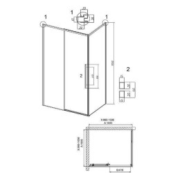 Душевой уголок Grossman Galaxy 100x100 L 120.K33.01.1010.10.02