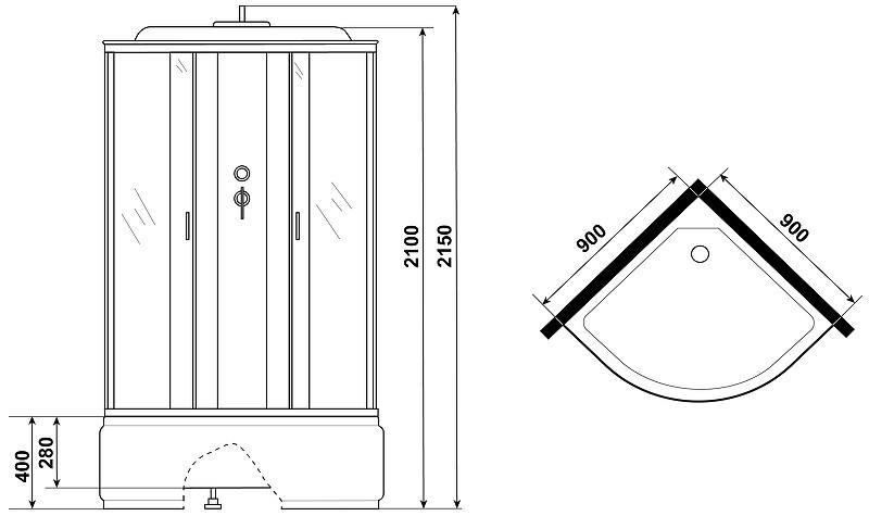 Душевая кабина Niagara Classic 90x90 NG-6708-14