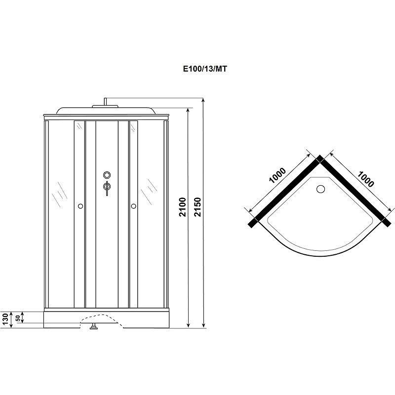 Душевая кабина Niagara Eco 100x100 E100/13/MT