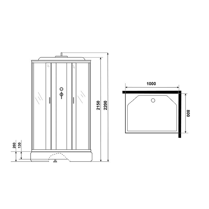 Душевая кабина Niagara Classic 100х80 NG-33084-14QP