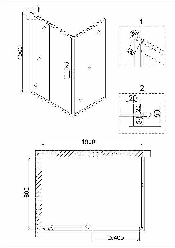 Душевой уголок Niagara Nova 100х80 NG-42-10AG-A80G