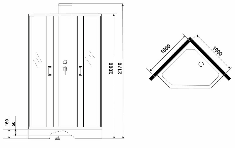 Душевая кабина Grossman Elegans 100x100 GR250D