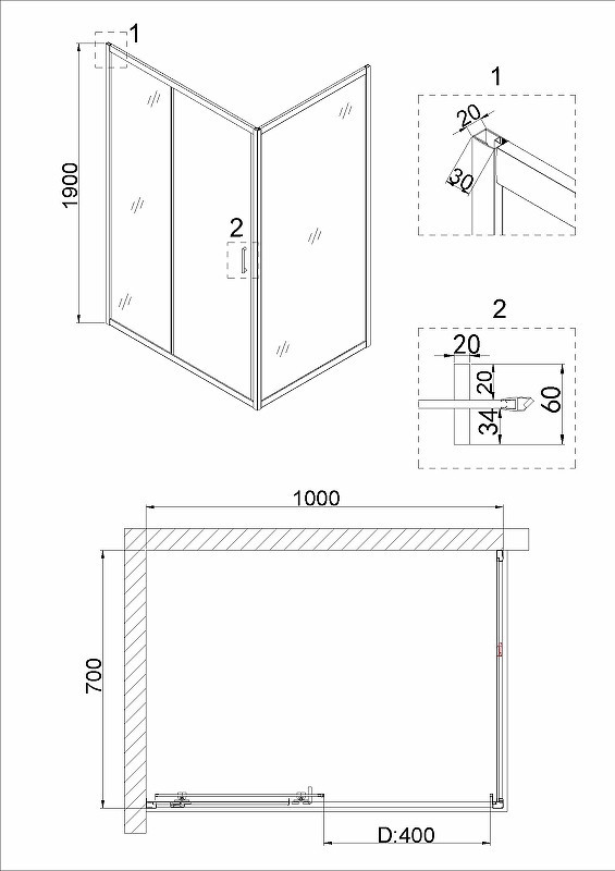 Душевой уголок Niagara Nova 100х70 NG-42-10AG-A70G