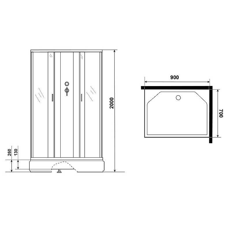 Душевая кабина Niagara Classic 90x70 NG-33974-14QBKG