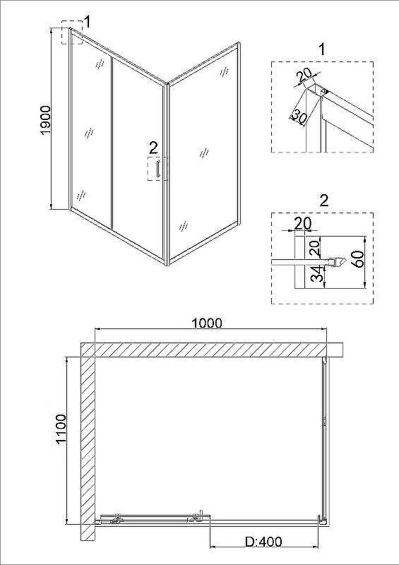 Душевой уголок Niagara Nova 100х110 NG-42-10AG-A110G
