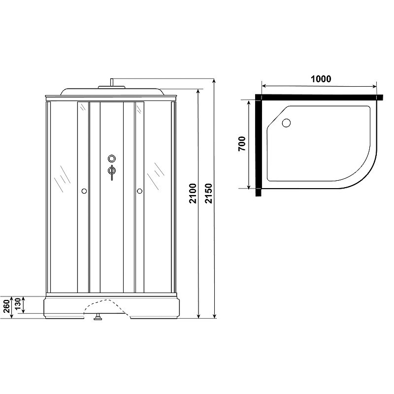 Душевая кабина Niagara Promo 100x70 L P100/70/26L/MT