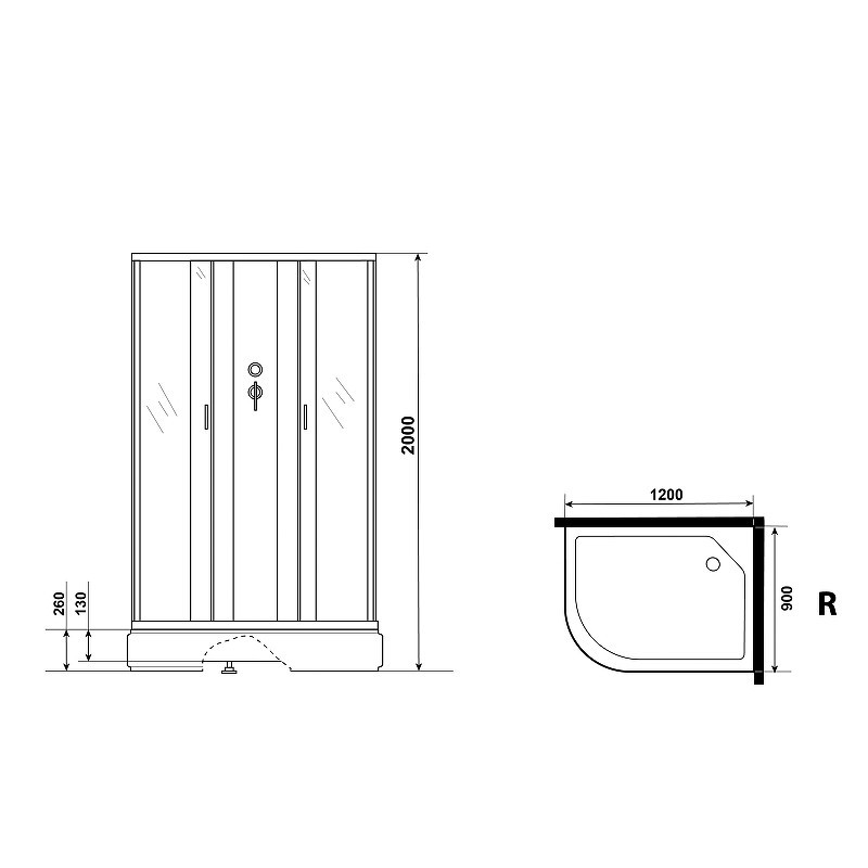 Душевая кабина Niagara Classic 120х90 R NG-33294-14RBKG