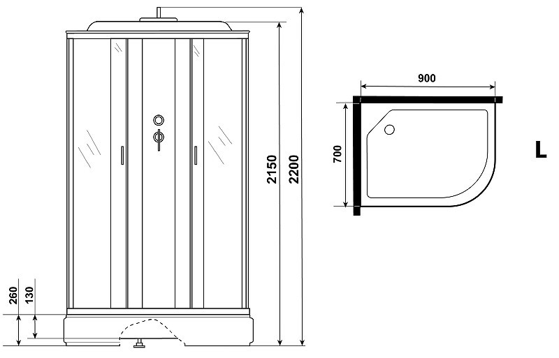 Душевая кабина Niagara Classic 90х70 L NG-33974-14LF