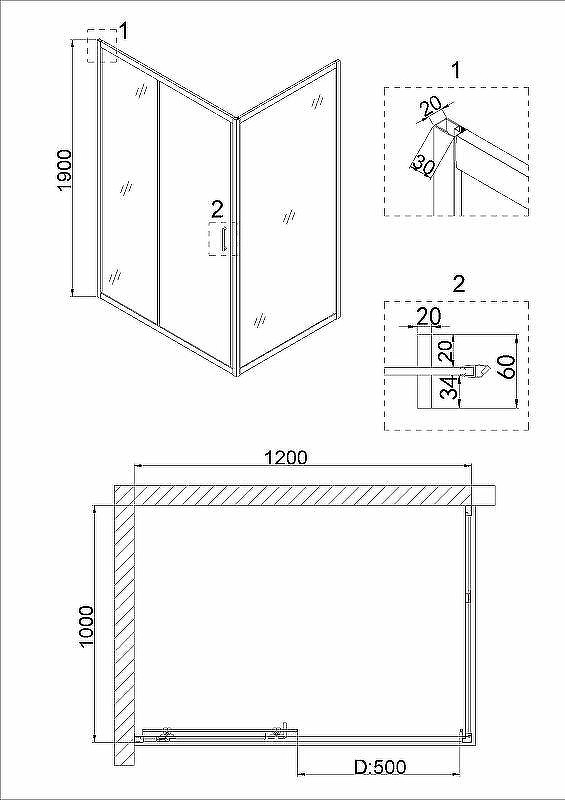 Душевой уголок Niagara Nova 120х100 NG-42-12AG-A100G