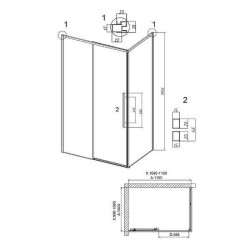 Душевой уголок Grossman Galaxy 110x100 L 120.K33.01.1110.10.02