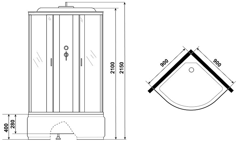 Душевая кабина Niagara Classic 90x90 NG-2308-14
