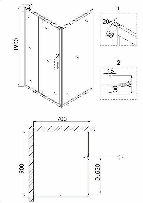 Душевой уголок Niagara Nova 90х70 NG-43-9AG-A70G