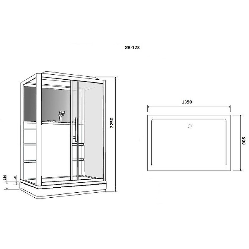 Душевая кабина Grossman 135x90 GR128L