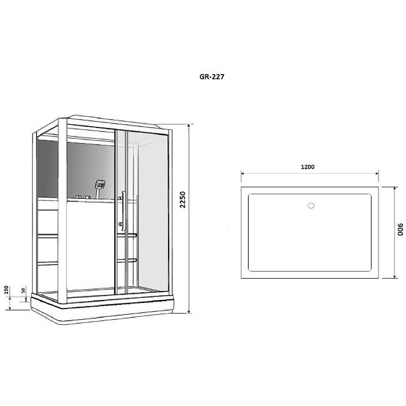 Душевая кабина Grossman 120x90 GR227L