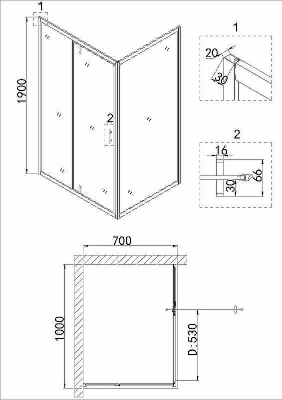 Душевой уголок Niagara Nova 100х70 NG-43-10AG-A70G