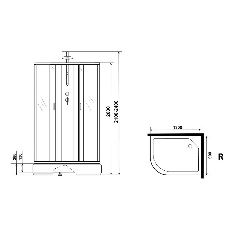 Душевая кабина Niagara Classic 130х90 R NG-33394-14RBKT