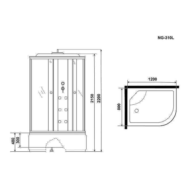 Душевая кабина Niagara Ultra 120x80 L NG-310-01L
