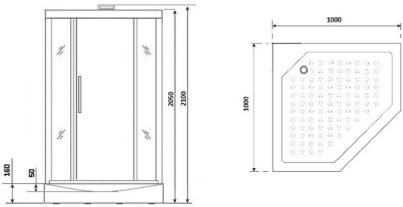 Душевая кабина Niagara Luxe NG-7717WBK 100x100