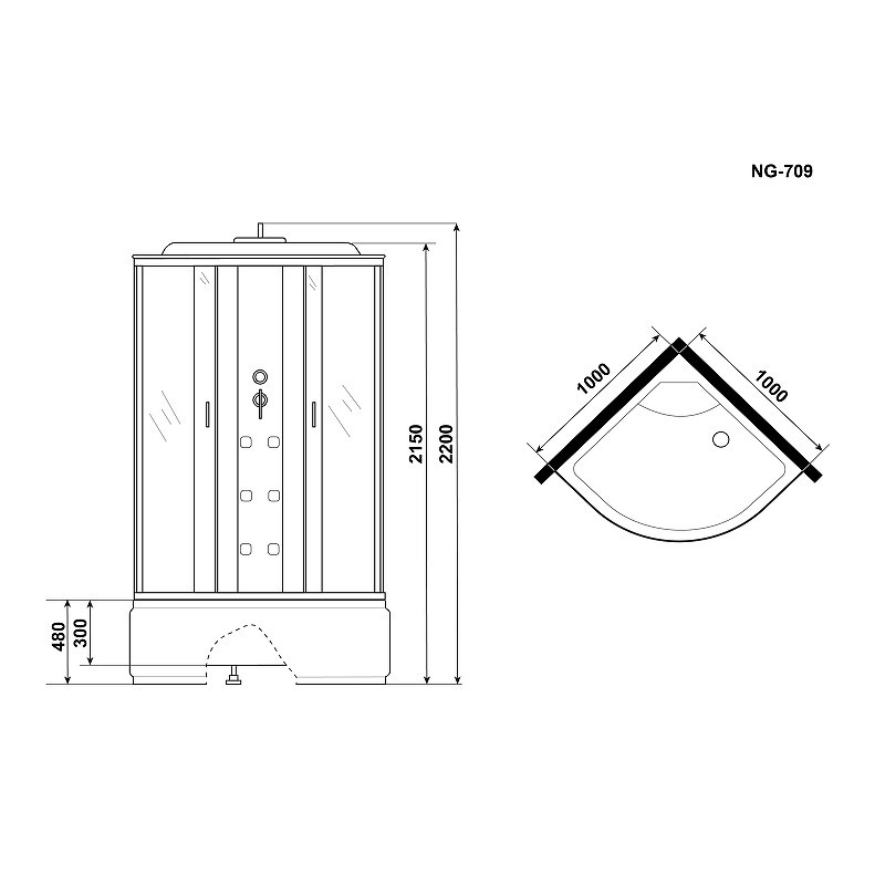 Душевая кабина Niagara Ultra 100x100 NG-709-01