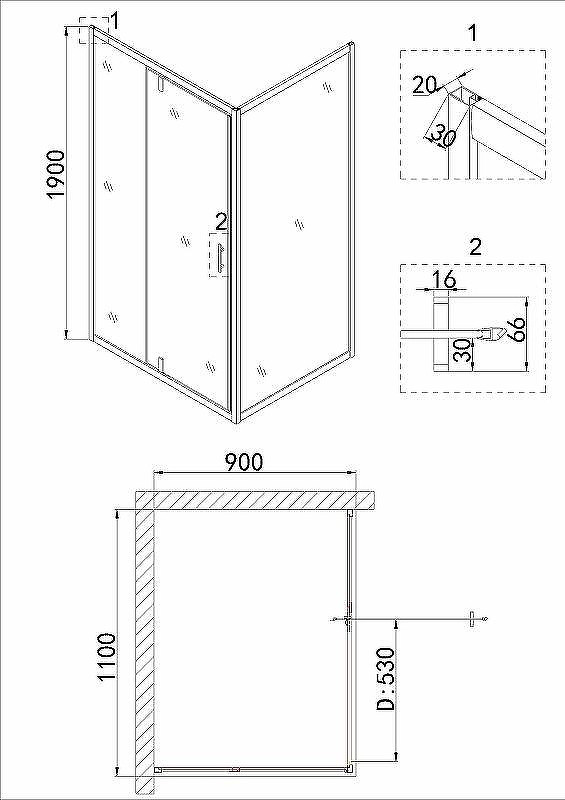 Душевой уголок Niagara Nova 110х90 NG-43-11AG-A90G