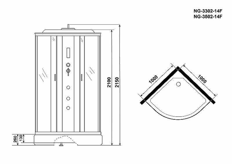 Душевая кабина Niagara Classic 100x100  NG-3502-14F