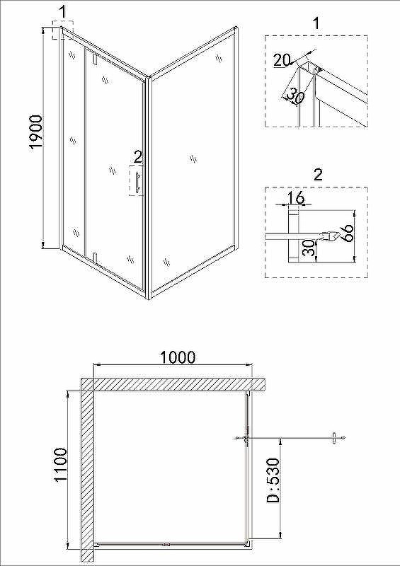 Душевой уголок Niagara Nova 110х100 NG-43-11AG-A100G