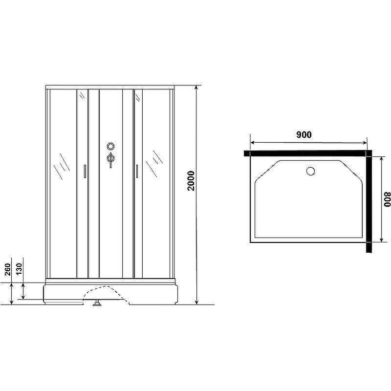 Душевая кабина Niagara Classic 90x80 NG-33984-14QBK