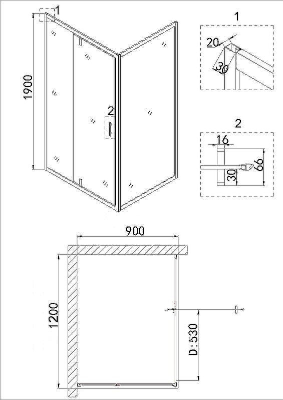 Душевой уголок Niagara Nova 120х90 NG-43-12AG-A90G