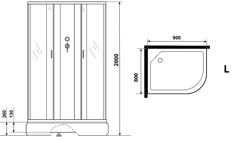 Душевая кабина Niagara Classic 90х80 L NG-33984-14LBKG