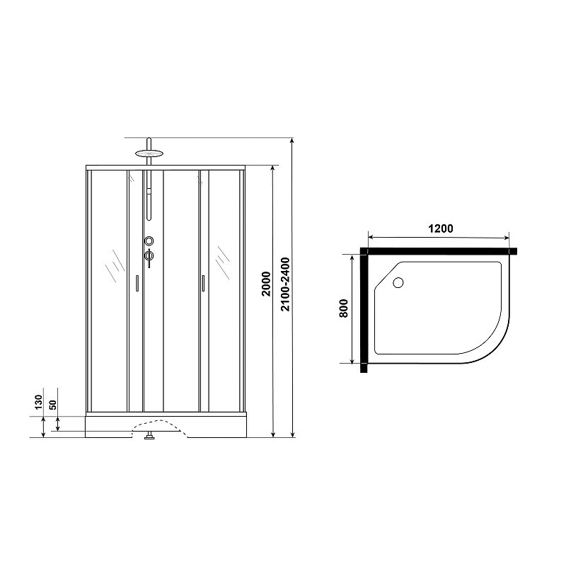 Душевая кабина Niagara Classic 120х80 L NG-3512-14LBKTG