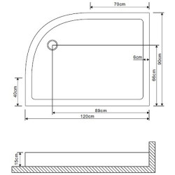 Акриловый поддон для душа Grossman 120х90 GR-41210920L