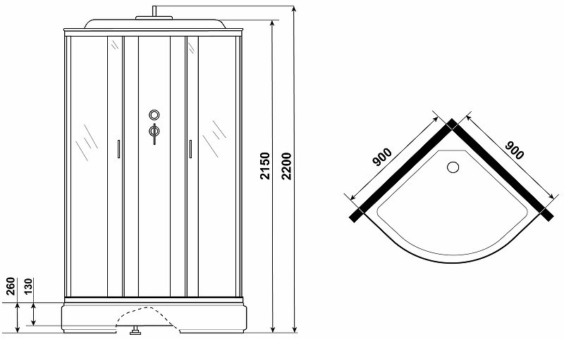 Душевая кабина Niagara Classic 90x90 NG-6701-14
