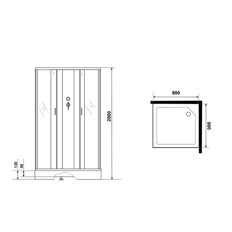 Душевая кабина Niagara Classic 90х90 NG-1101-14BKG