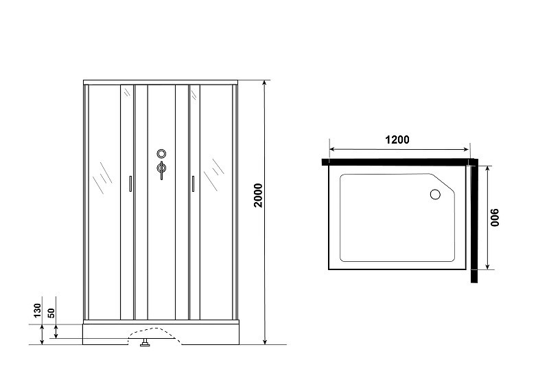 Душевая кабина Niagara Classic 120х90 NG-43295-14QBKG