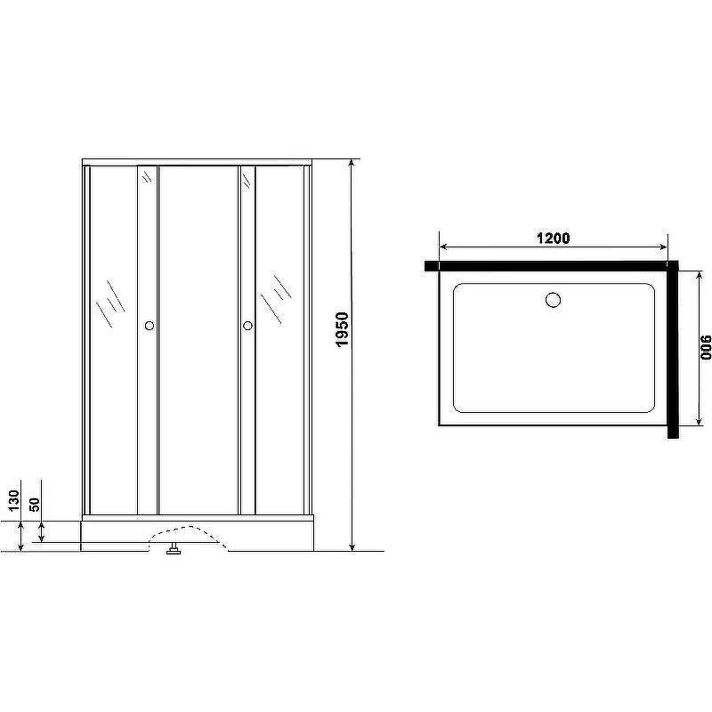 Душевой уголок Niagara Eco 120х90 NG-129-14Q