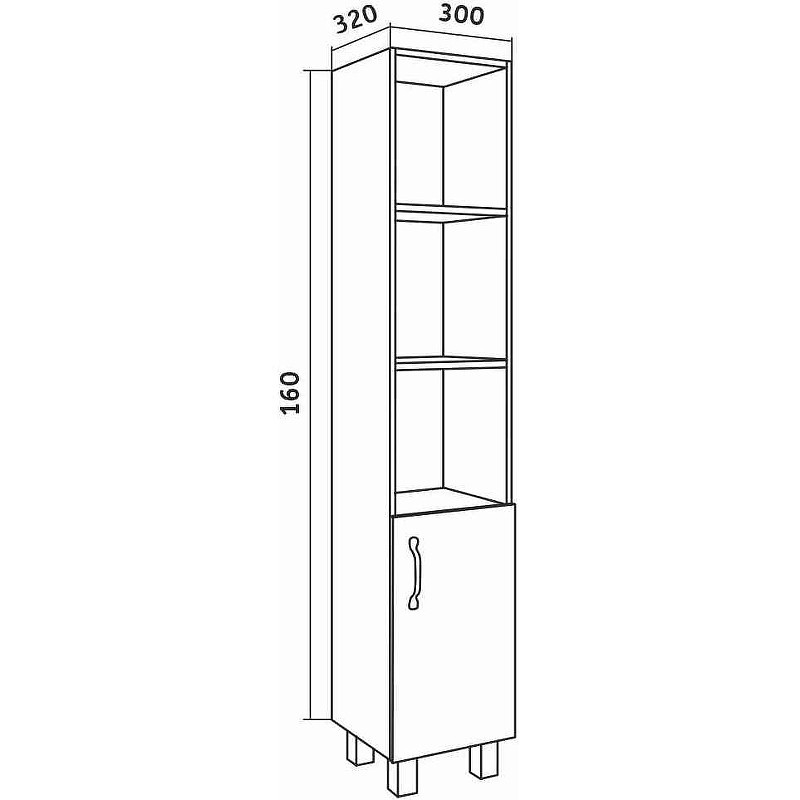 Шкаф пенал Grossman Флай 30 R 303001