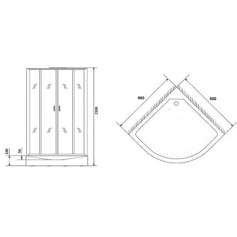 Душевая кабина Niagara Premium 90x90 NG-6001-01G
